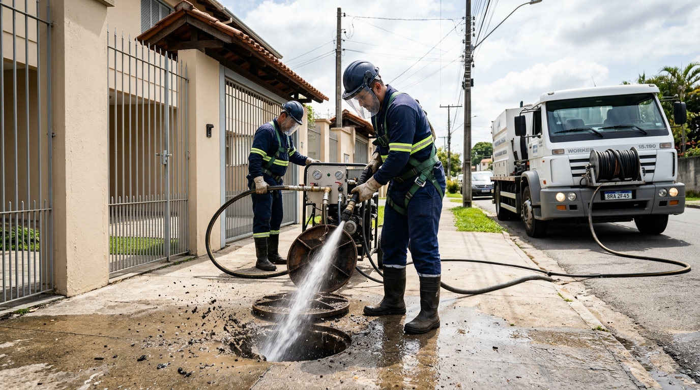 Limpeza de Tubulação com Hidrojato na Setor Bancário Norte Quadra 2, Brasília‑DF